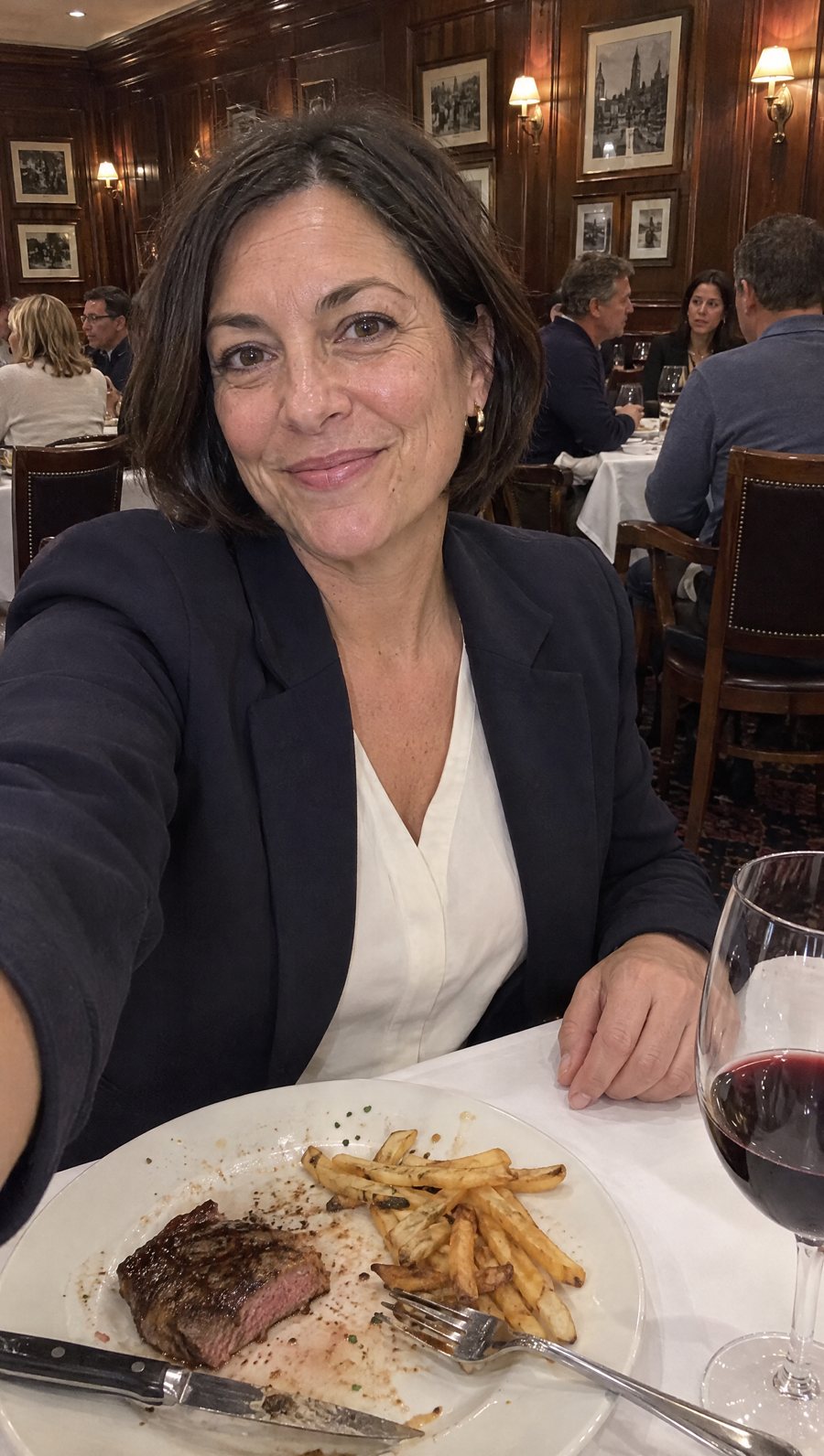 Teresa, 51, in her car after a client dinner