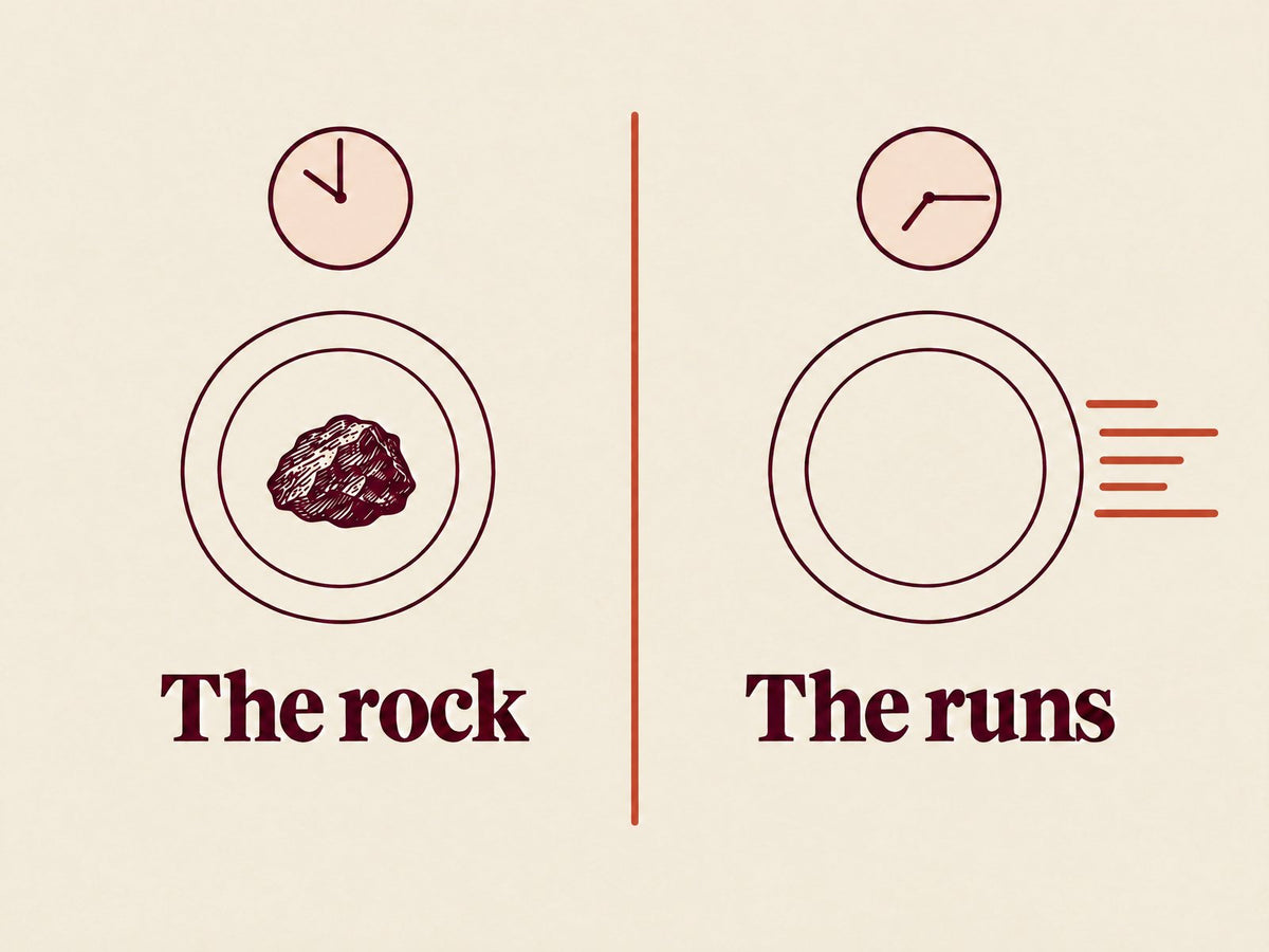 Two plate drawings: the rock and the runs