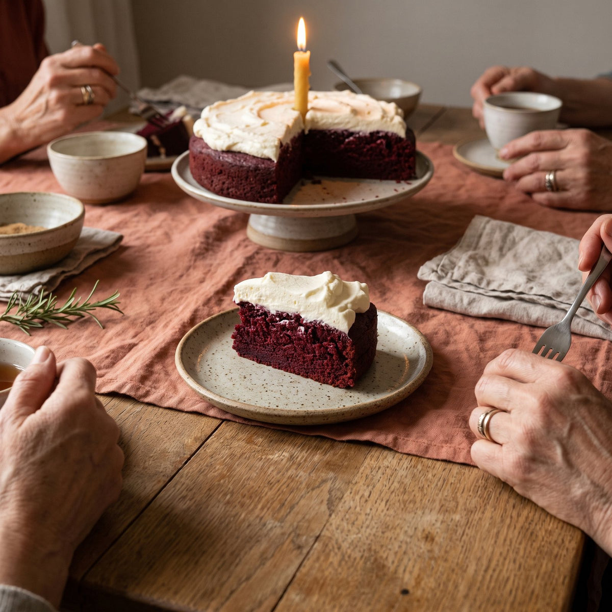 A slice of birthday cake with whipped cream